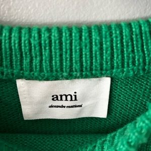AMI PARIS Green Ami Crewneck Sweater